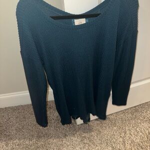 Teal Long Sleeve Knit Sweater